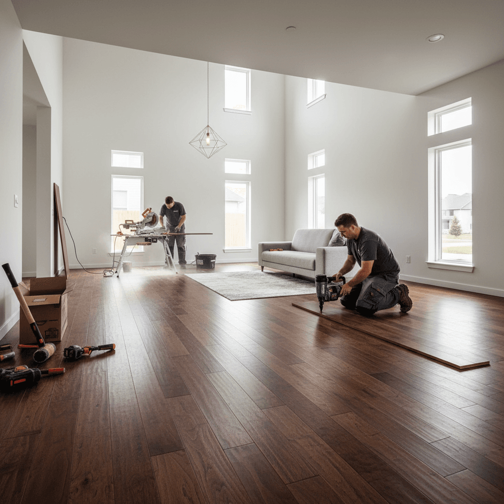 Hardwood flooring installation